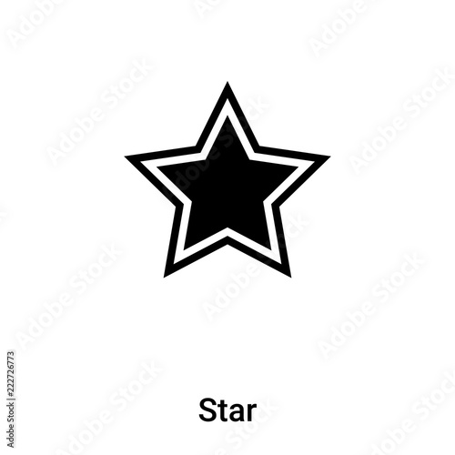 Star icon vector isolated on white background, logo concept of Star sign on transparent background, black filled symbol