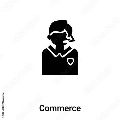 Commerce icon vector isolated on white background, logo concept of Commerce sign on transparent background, black filled symbol