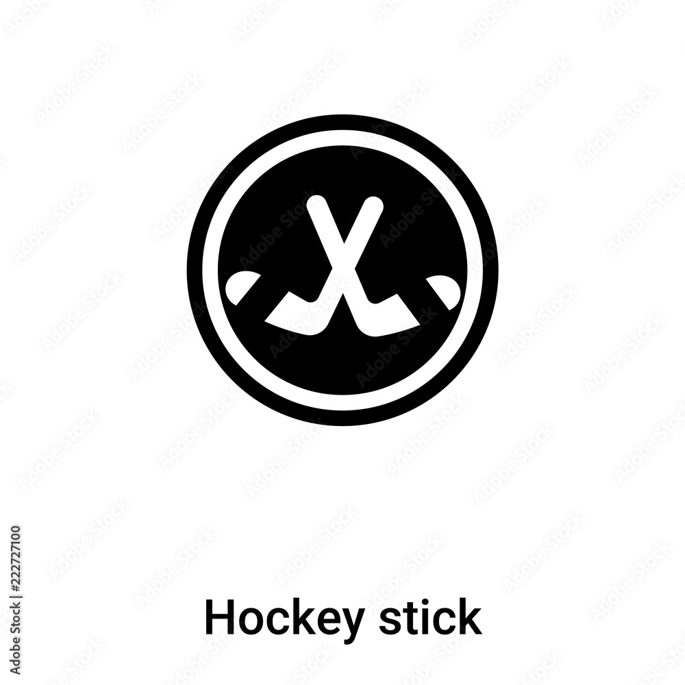 Hockey stick icon vector isolated on white background, logo concept of Hockey stick sign on transparent background, black filled symbol Hockey stick icon vector isolated on white background, logo concept of Hockey stick sign on transparent background, black filled symbol