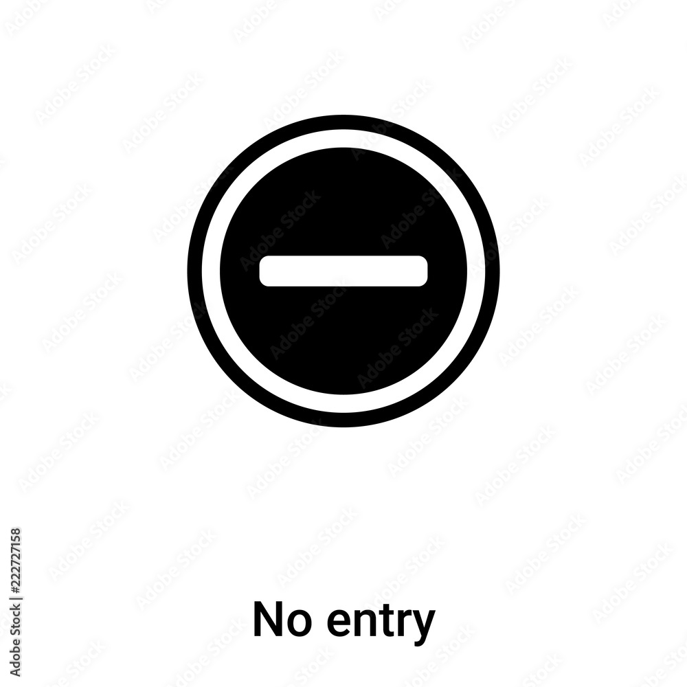 No entry icon vector isolated on white background, logo concept of No entry sign on transparent background, black filled symbol No entry icon vector isolated on white background, logo concept of No entry sign on transparent background, black filled symbol