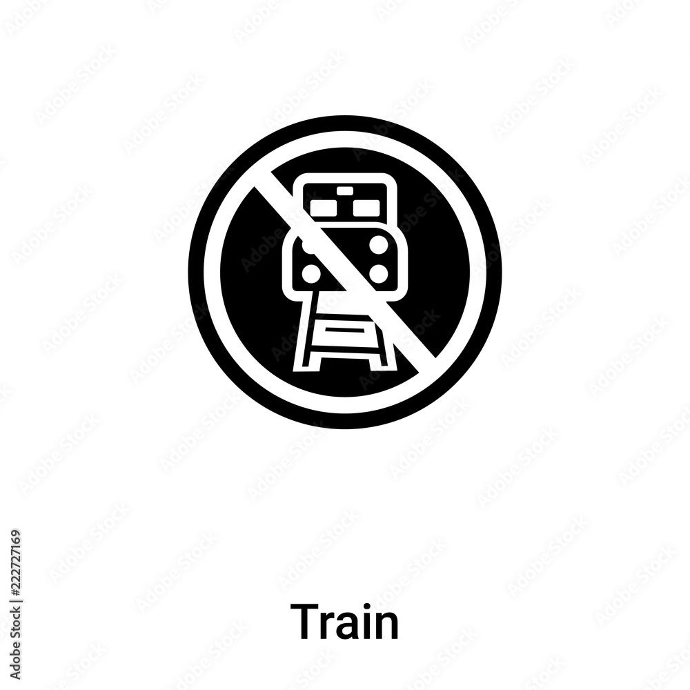 Train icon vector isolated on white background, logo concept of Train sign on transparent background, black filled symbol