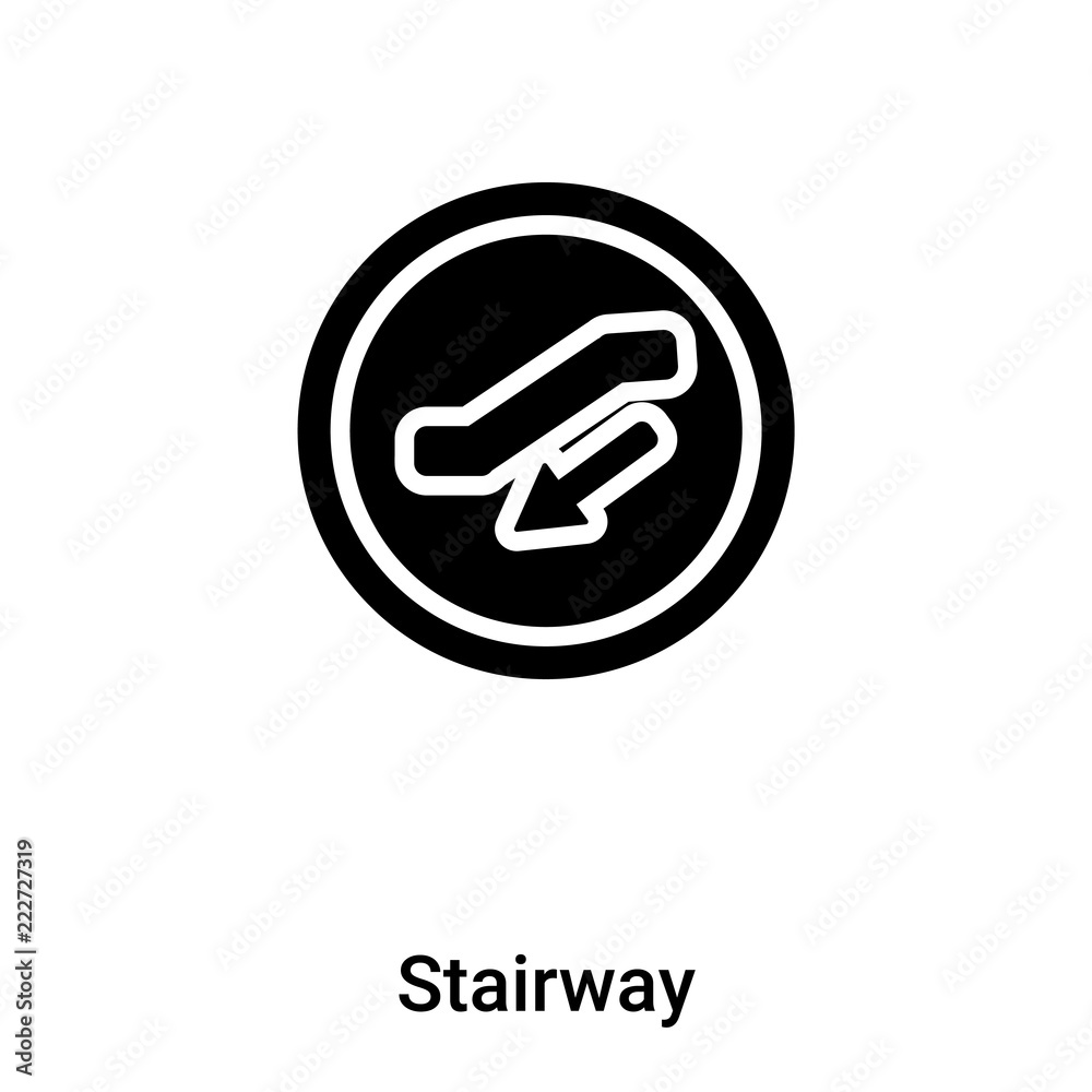 Stairway icon vector isolated on white background, logo concept of Stairway sign on transparent background, black filled symbol Stairway icon vector isolated on white background, logo concept of Stairway sign on transparent background, black filled symbol