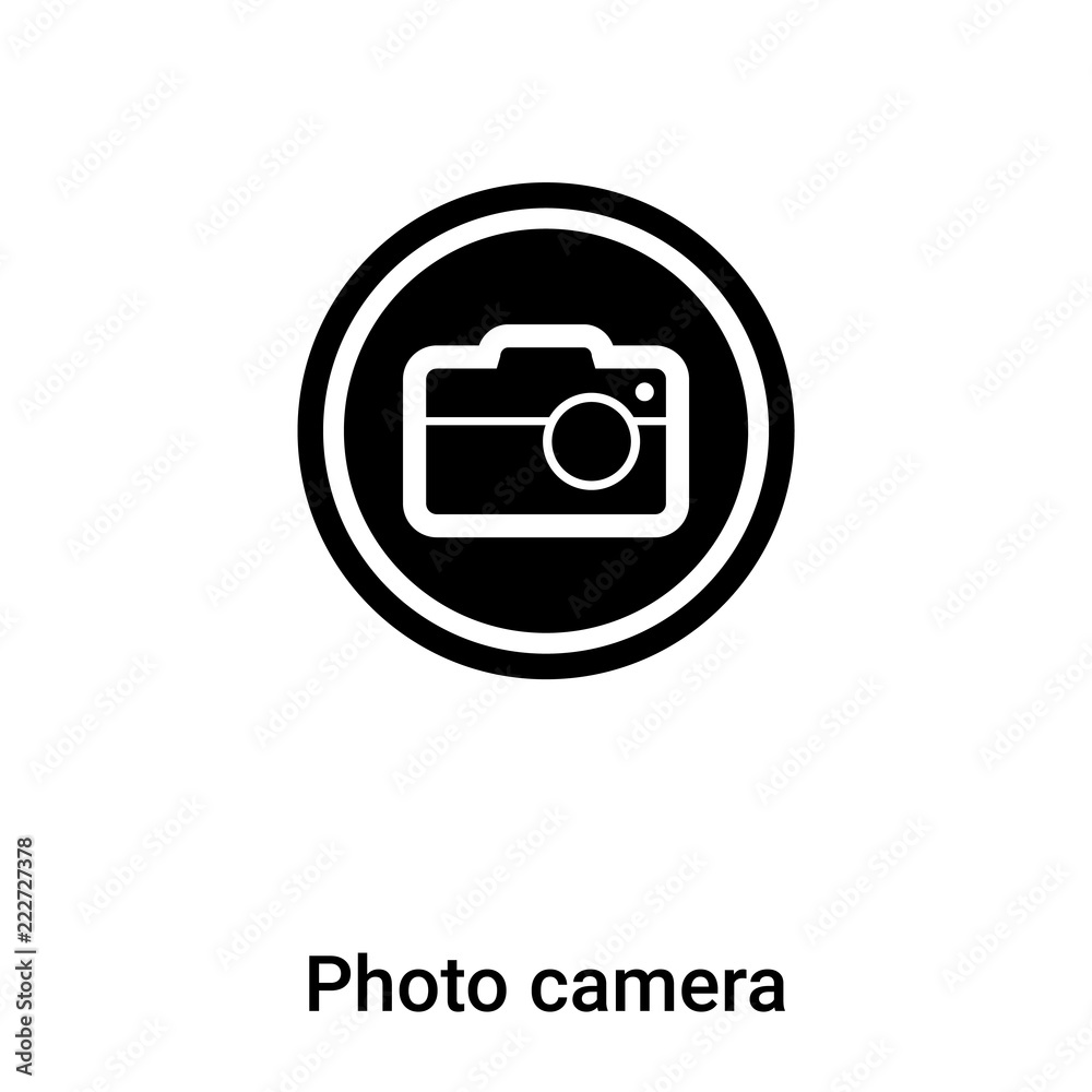 Photo camera icon vector isolated on white background, logo concept of Photo camera sign on transparent background, black filled symbol Photo camera icon vector isolated on white background, logo concept of Photo camera sign on transparent background, black filled symbol