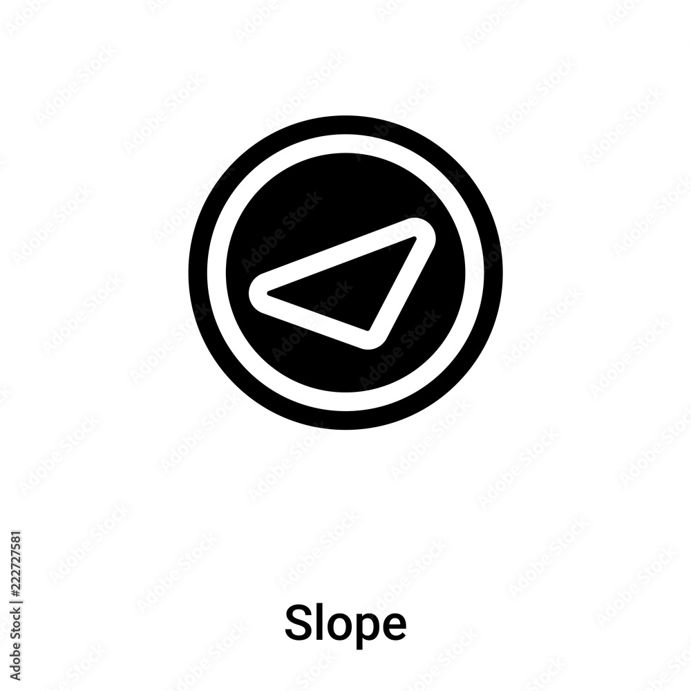 Slope icon vector isolated on white background, logo concept of Slope sign on transparent background, black filled symbol Slope icon vector isolated on white background, logo concept of Slope sign on transparent background, black filled symbol