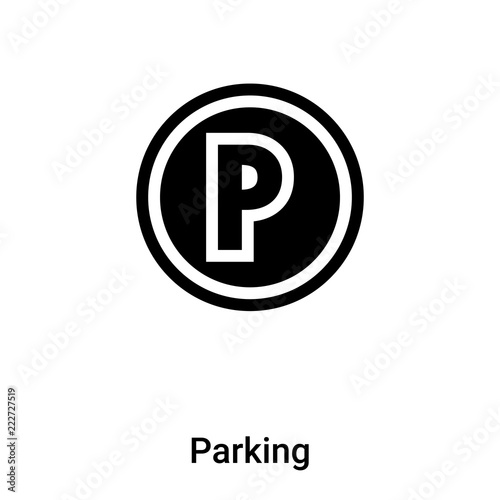 Parking icon vector isolated on white background, logo concept of Parking sign on transparent background, black filled symbol