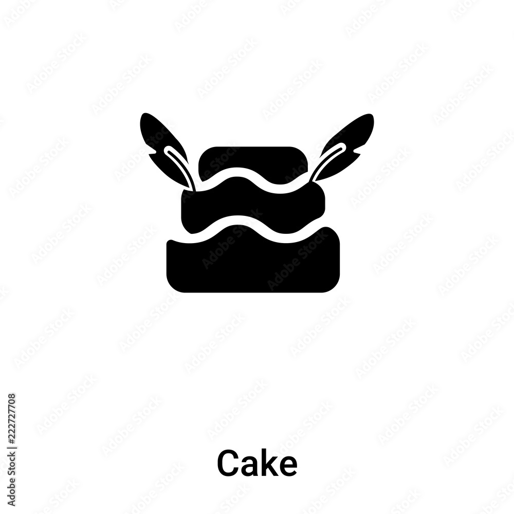 Cake icon vector isolated on white background, logo concept of Cake sign on transparent background, black filled symbol Cake icon vector isolated on white background, logo concept of Cake sign on transparent background, black filled symbol