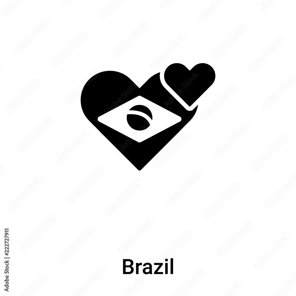 Brazil icon vector isolated on white background, logo concept of Brazil sign on transparent background, black filled symbol Brazil icon vector isolated on white background, logo concept of Brazil sign on transparent background, black filled symbol