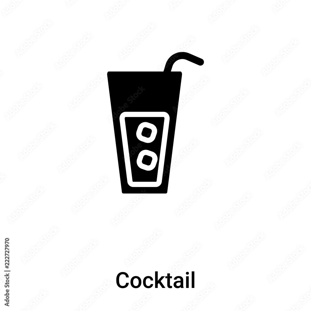 Cocktail icon vector isolated on white background, logo concept of Cocktail sign on transparent background, black filled symbol Cocktail icon vector isolated on white background, logo concept of Cocktail sign on transparent background, black filled symbol