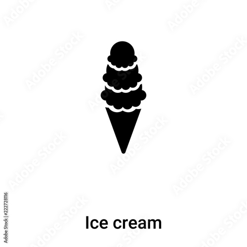 Ice cream icon vector isolated on white background, logo concept of Ice cream sign on transparent background, black filled symbol