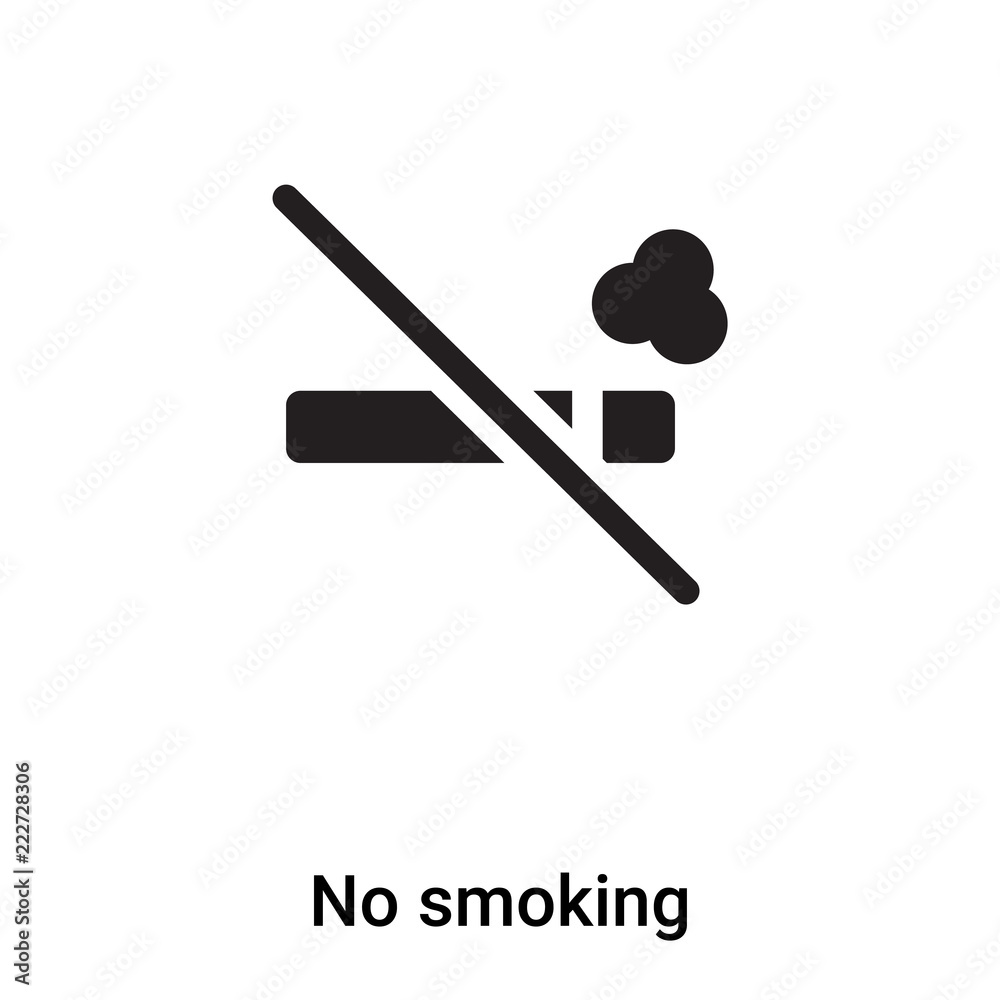 No smoking icon vector isolated on white background, logo concept of No smoking sign on transparent background, black filled symbol No smoking icon vector isolated on white background, logo concept of No smoking sign on transparent background, black filled symbol