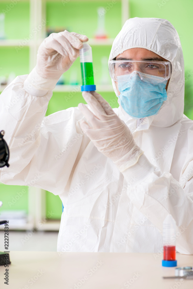 Chemist working in the lab on new experiment