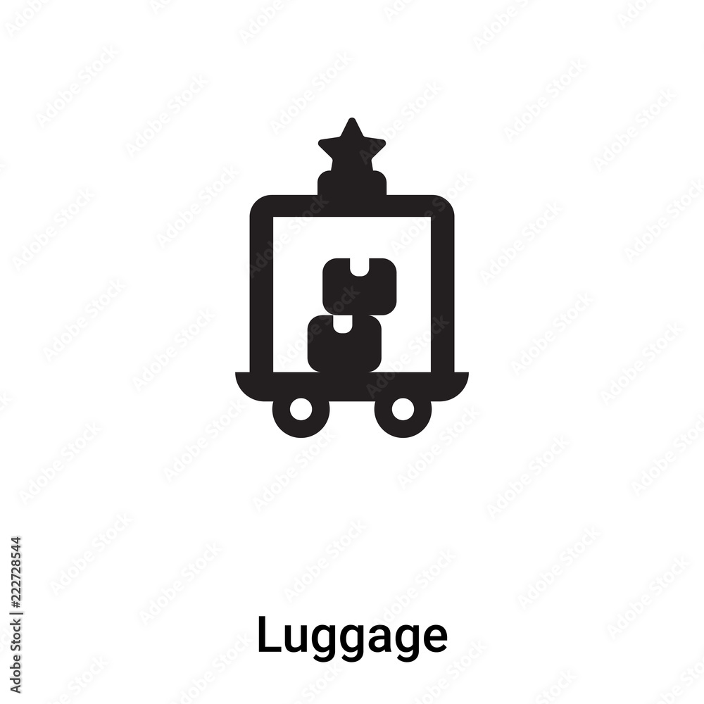 Luggage icon vector isolated on white background, logo concept of Luggage sign on transparent background, black filled symbol