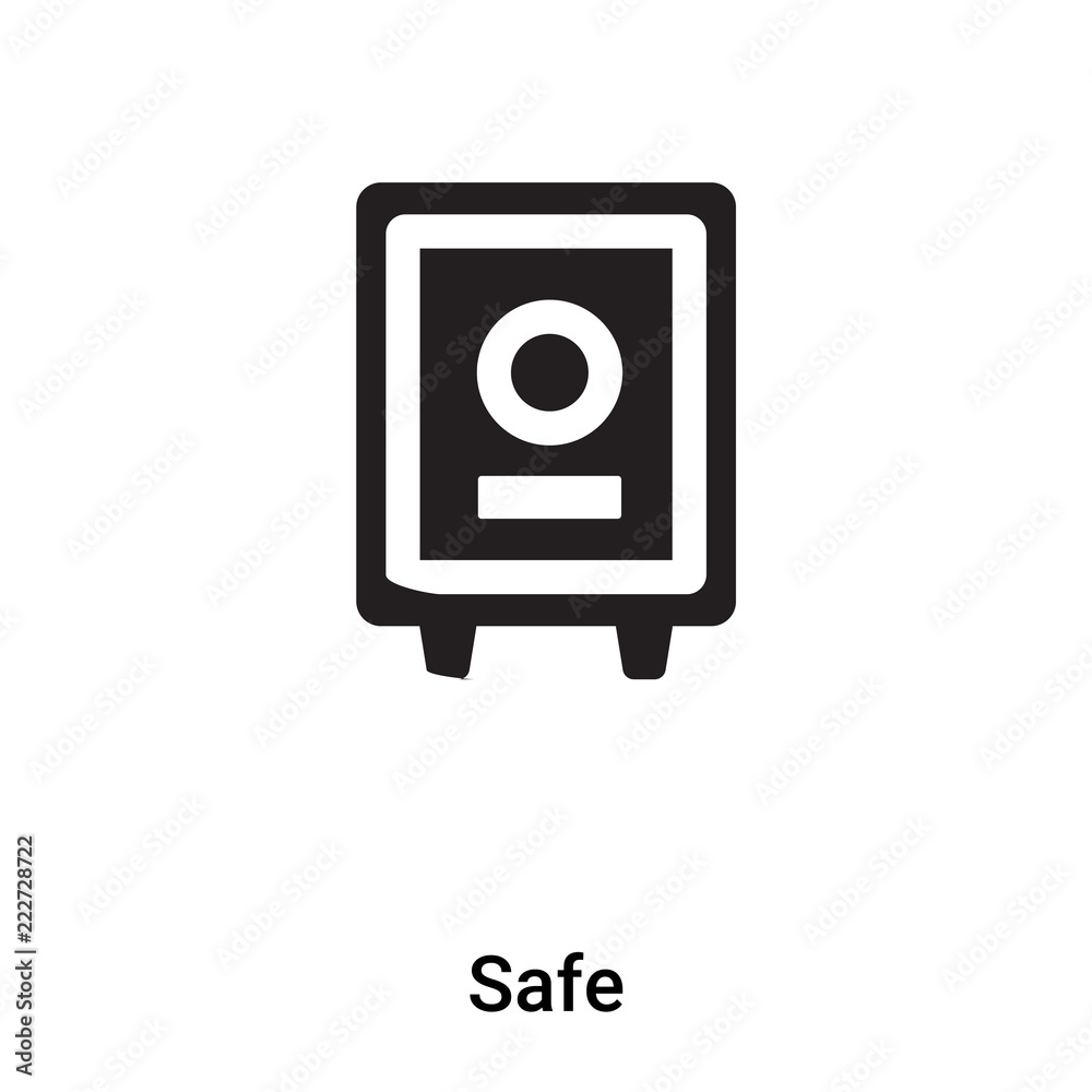 Safe icon vector isolated on white background, logo concept of Safe sign on transparent background, black filled symbol Safe icon vector isolated on white background, logo concept of Safe sign on transparent background, black filled symbol