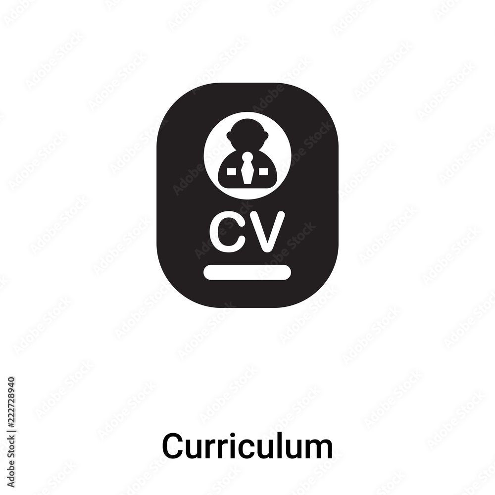 Curriculum icon vector isolated on white background, logo concept of Curriculum sign on transparent background, black filled symbol Curriculum icon vector isolated on white background, logo concept of Curriculum sign on transparent background, black filled symbol