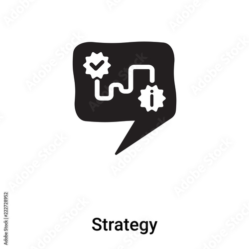 Strategy icon vector isolated on white background  logo concept of Strategy sign on transparent background  black filled symbol