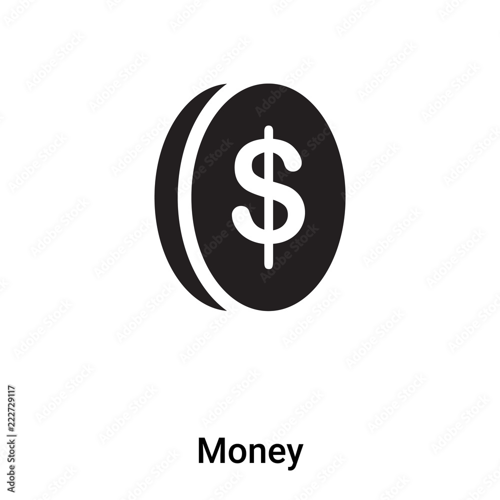 Money icon vector isolated on white background, logo concept of Money sign on transparent background, black filled symbol Money icon vector isolated on white background, logo concept of Money sign on transparent background, black filled symbol