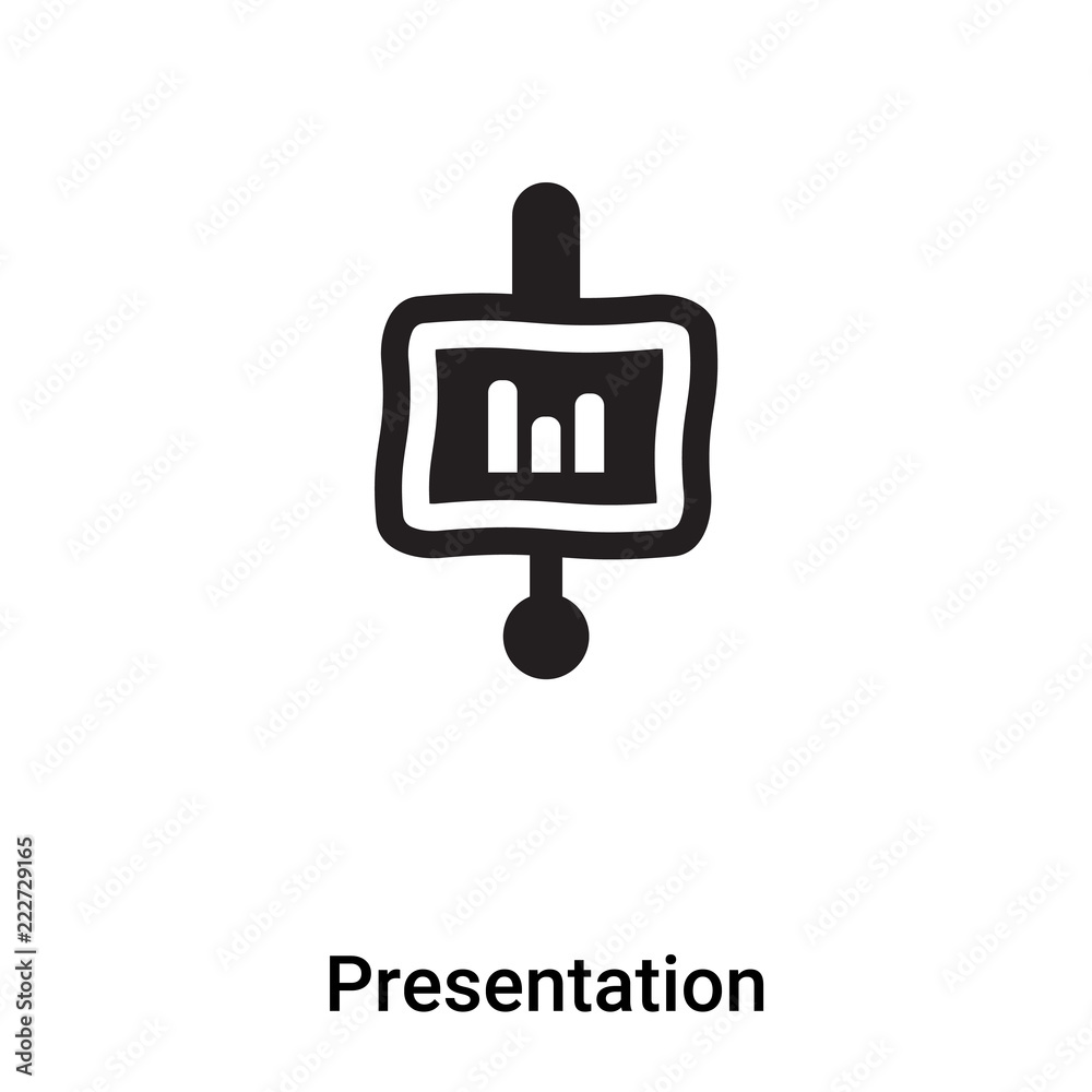 Presentation icon vector isolated on white background, logo concept of Presentation sign on transparent background, black filled symbol Presentation icon vector isolated on white background, logo concept of Presentation sign on transparent background, black filled symbol