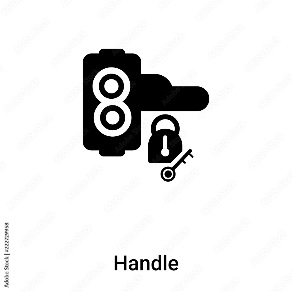 Handle icon vector isolated on white background, logo concept of Handle sign on transparent background, black filled symbol Handle icon vector isolated on white background, logo concept of Handle sign on transparent background, black filled symbol