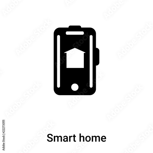 Smart home icon vector isolated on white background, logo concept of Smart home sign on transparent background, black filled symbol