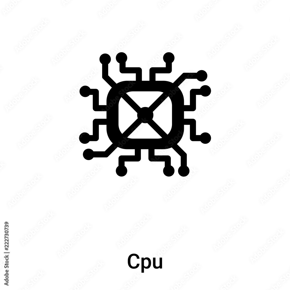 Cpu icon vector isolated on white background, logo concept of Cpu sign on transparent background, black filled symbol
