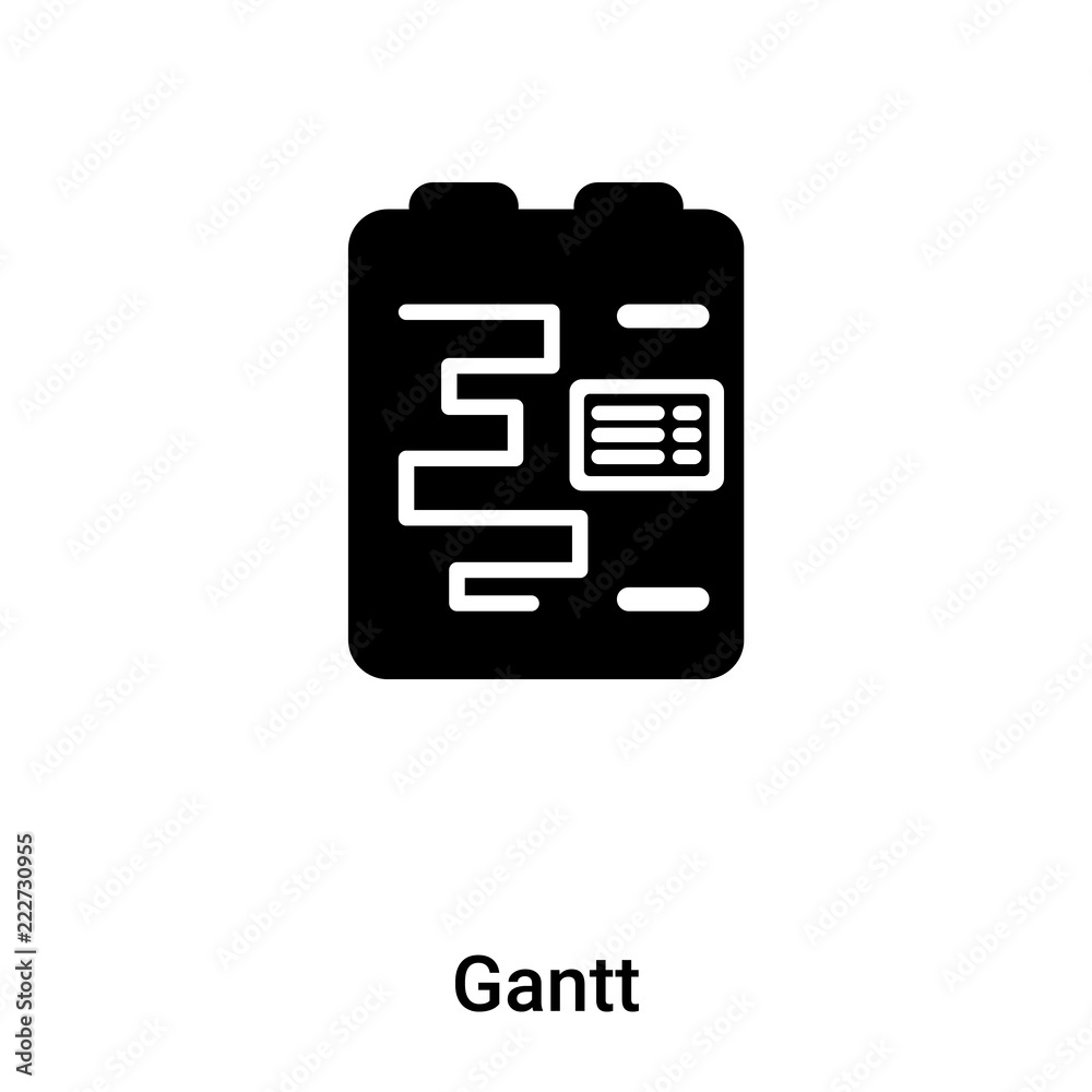 Gantt icon vector isolated on white background, logo concept of Gantt sign on transparent background, black filled symbol Gantt icon vector isolated on white background, logo concept of Gantt sign on transparent background, black filled symbol