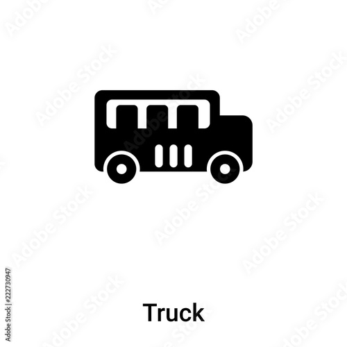 Truck icon vector isolated on white background, logo concept of Truck sign on transparent background, black filled symbol