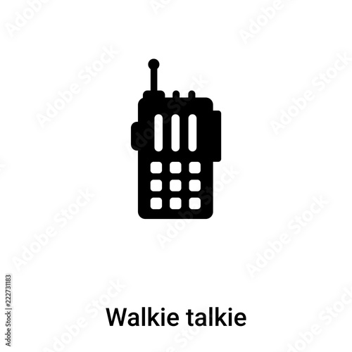 Walkie talkie icon vector isolated on white background, logo concept of Walkie talkie sign on transparent background, black filled symbol