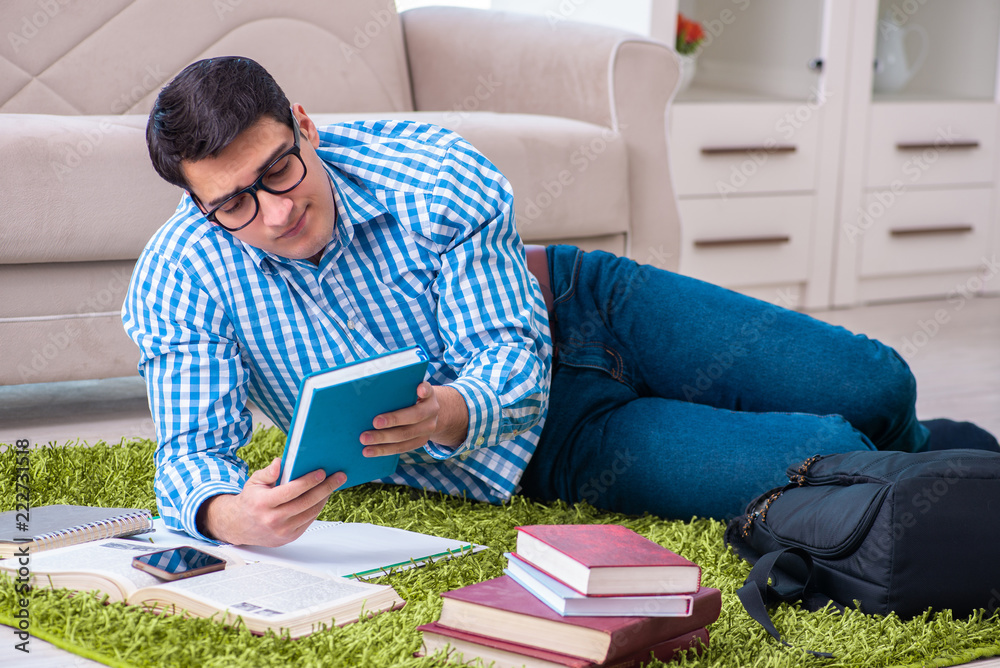 Young student preparing for exams at home Young student preparing for exams at home
