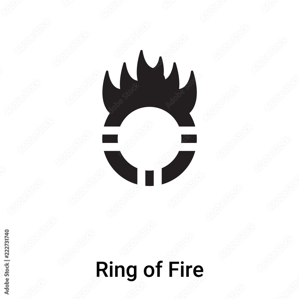 Ring of Fire icon vector isolated on white background, logo concept of
