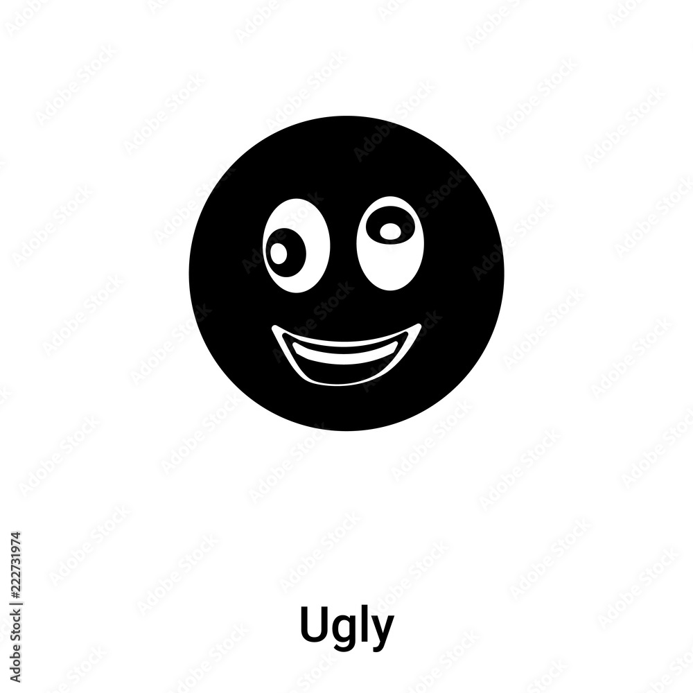 Fototapeta premium Ugly icon vector isolated on white background, logo concept of Ugly sign on transparent background, black filled symbol