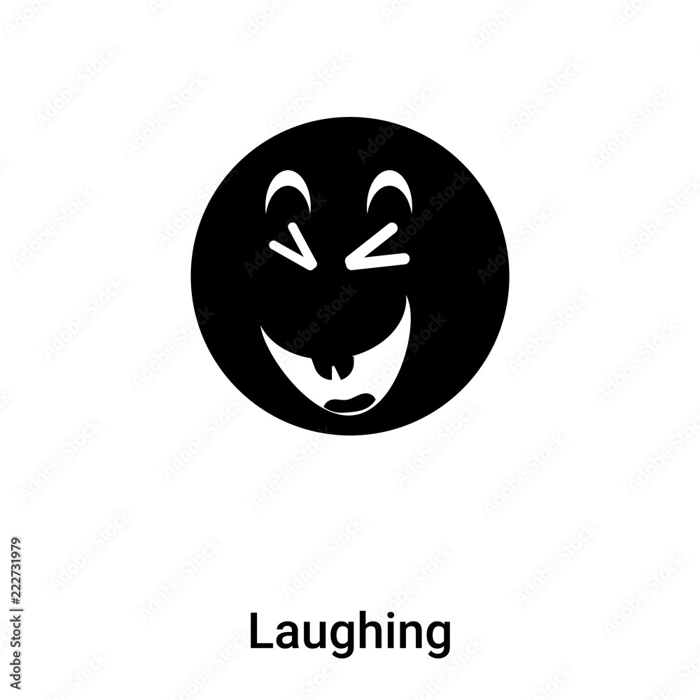 Laughing icon vector isolated on white background, logo concept of Laughing sign on transparent background, black filled symbol