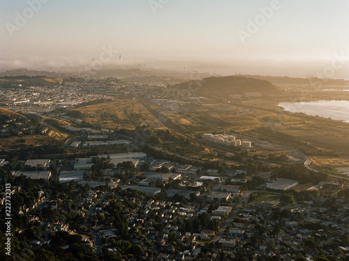Aerial View of San Francisco with Fog 
