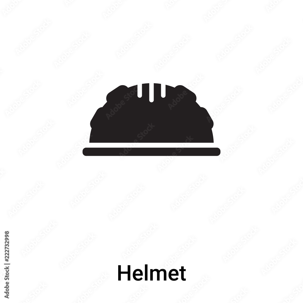 Fototapeta premium Helmet icon vector isolated on white background, logo concept of Helmet sign on transparent background, black filled symbol