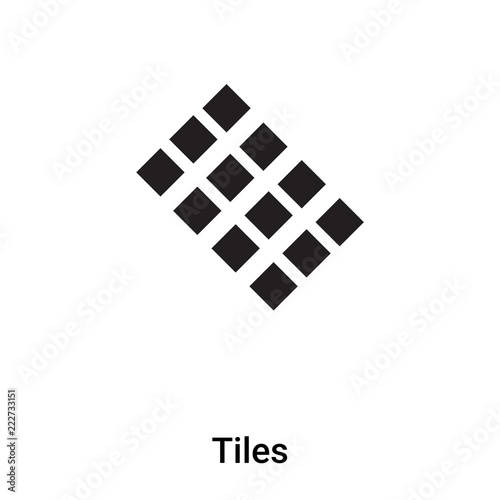 Tiles icon vector isolated on white background, logo concept of Tiles sign on transparent background, black filled symbol