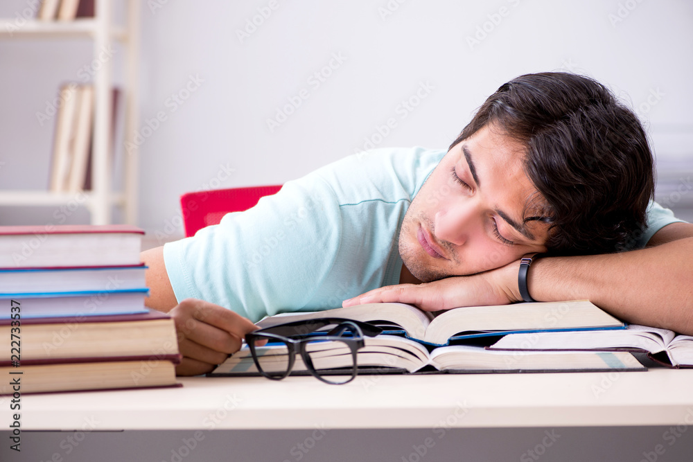 Young handsome student preparing for school exams Young handsome student preparing for school exams
