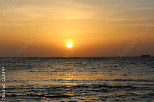 Fototapeta Naklejka Na Ścianę i Meble -  The sunrise around Dutch Bay while on the boat in Trincomalee