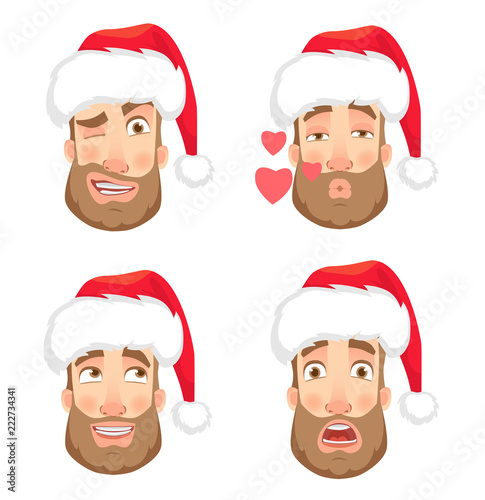 head of man in hat set