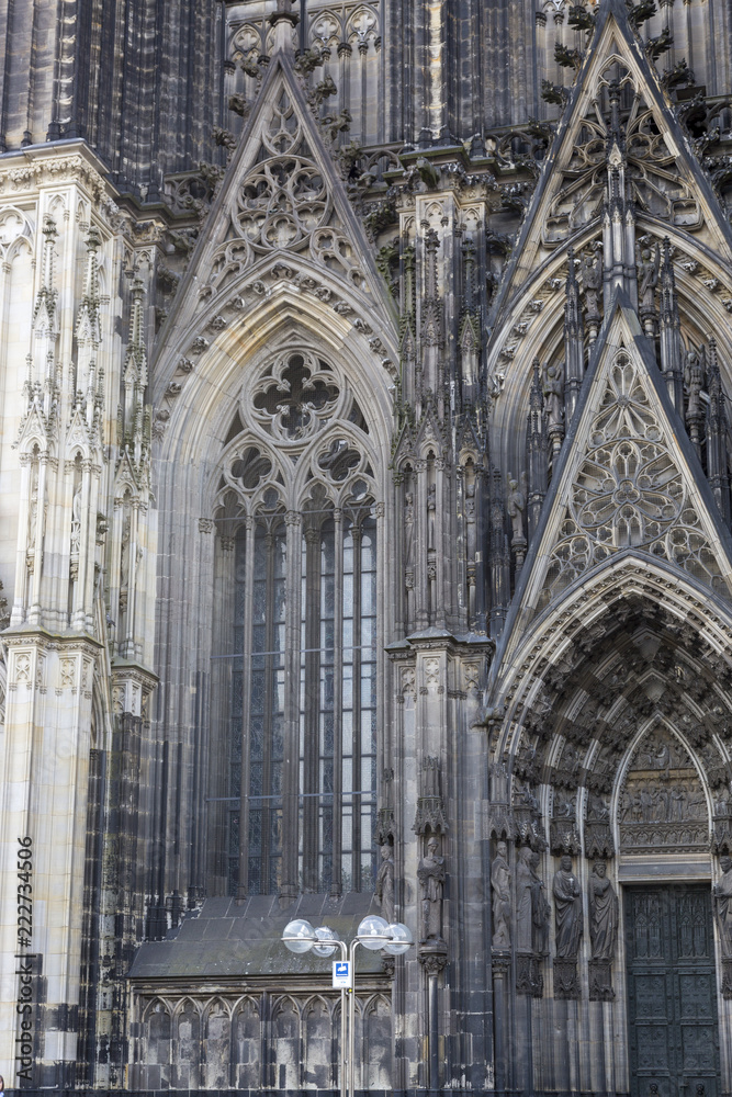 Facade of the Cathedral Church of Saint Peter, Catholic cathedral in Cologne