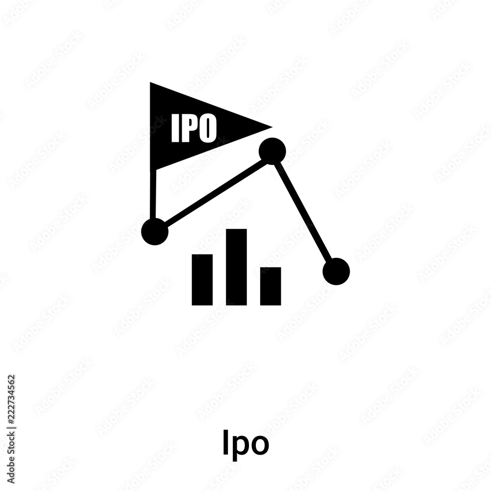 Ipo icon vector isolated on white background, logo concept of Ipo sign on transparent background, black filled symbol Ipo icon vector isolated on white background, logo concept of Ipo sign on transparent background, black filled symbol