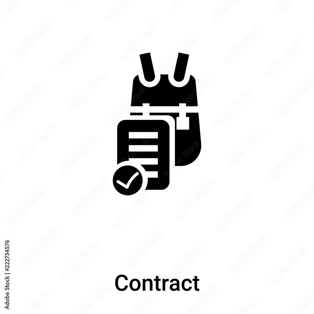 Contract icon vector isolated on white background, logo concept of Contract sign on transparent background, black filled symbol