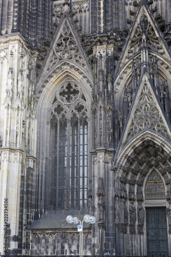  Facade of the Cathedral Church of Saint Peter, Catholic cathedral in Cologne