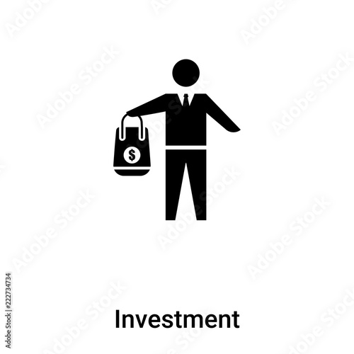 Investment icon vector isolated on white background, logo concept of Investment sign on transparent background, black filled symbol