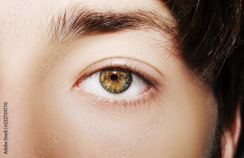 A beautiful insightful look man's eye. Close up shot.