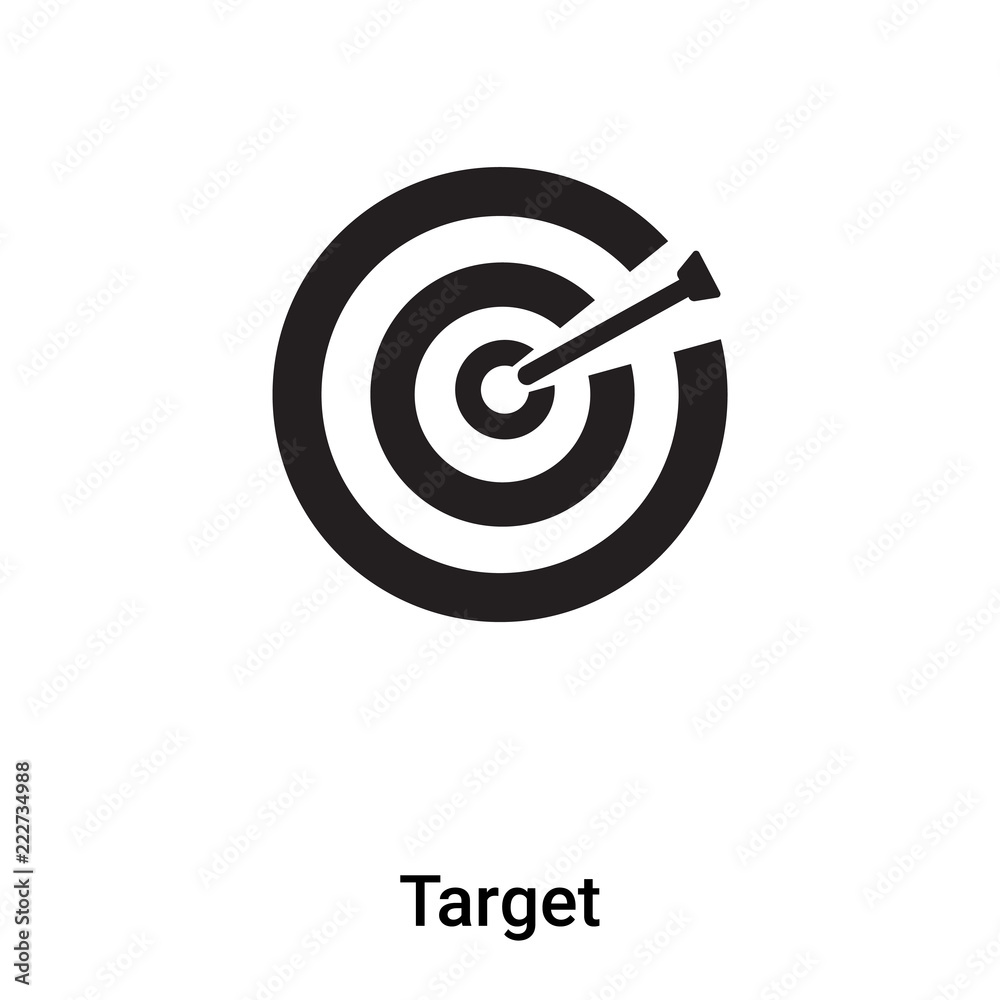 Target icon vector isolated on white background, logo concept of Target sign on transparent background, black filled symbol Target icon vector isolated on white background, logo concept of Target sign on transparent background, black filled symbol