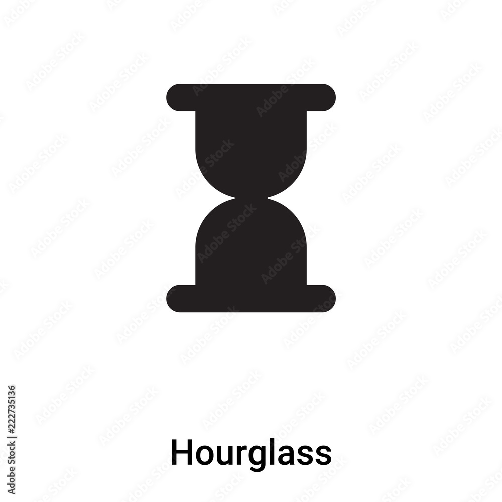Hourglass icon vector isolated on white background, logo concept of Hourglass sign on transparent background, black filled symbol Hourglass icon vector isolated on white background, logo concept of Hourglass sign on transparent background, black filled symbol