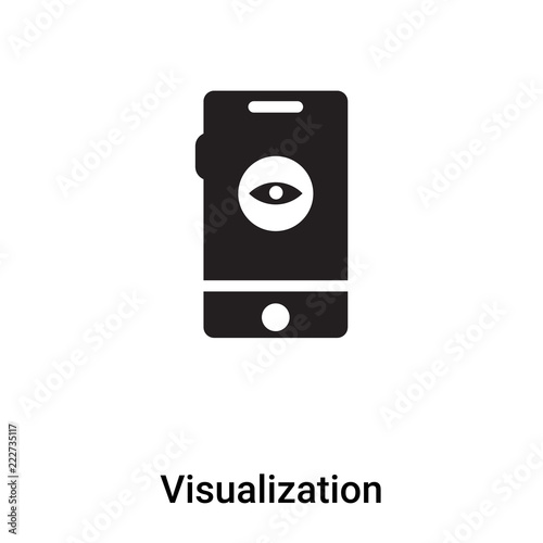 Visualization icon vector isolated on white background, logo concept of Visualization sign on transparent background, black filled symbol