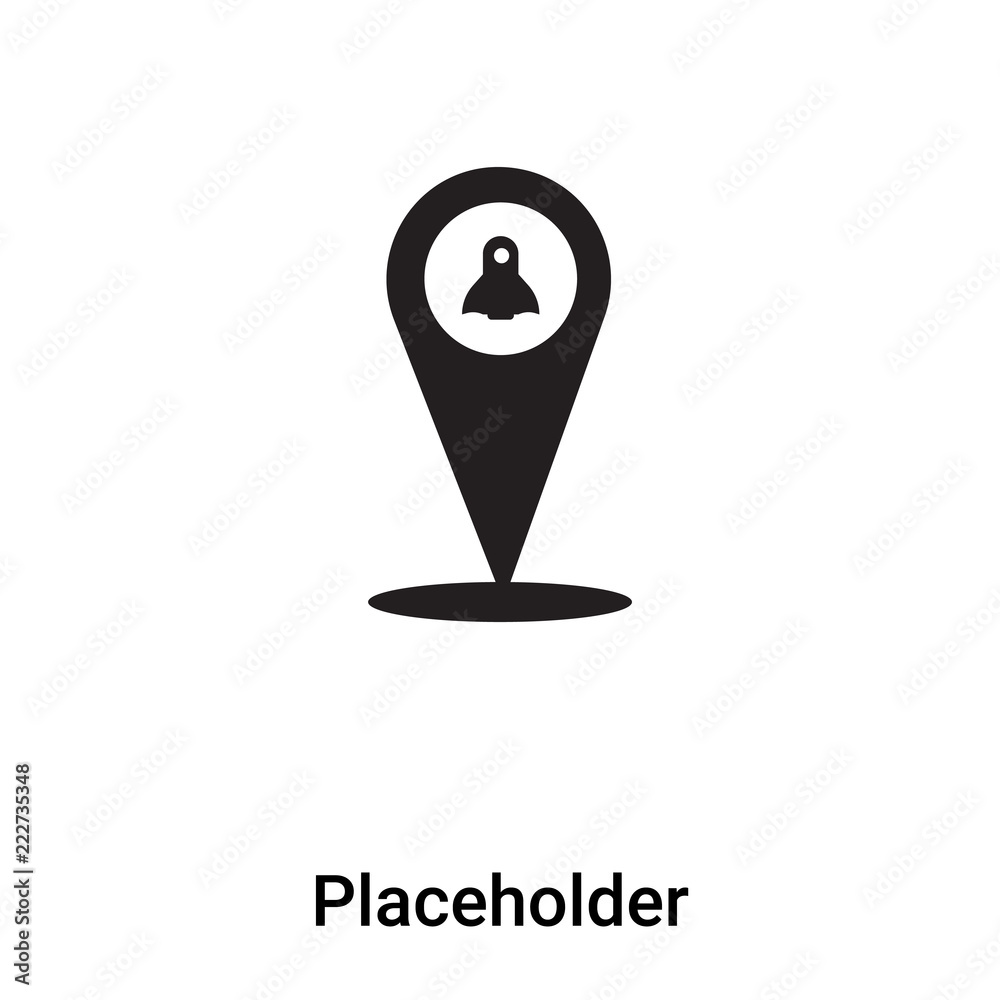 Placeholder icon vector isolated on white background, logo concept of Placeholder sign on transparent background, black filled symbol