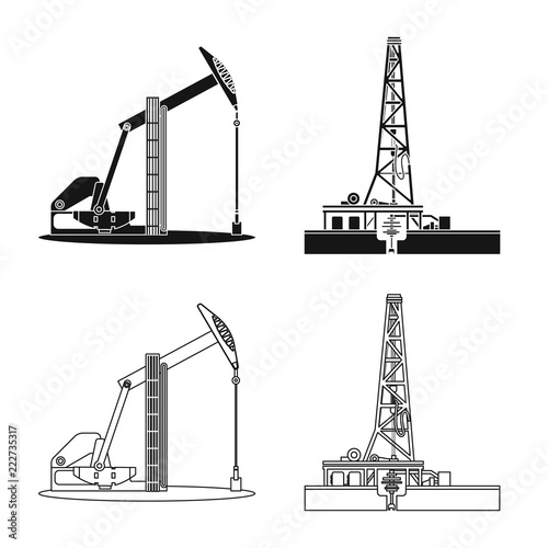 Vector design of oil and gas symbol. Set of oil and petrol vector icon for stock.