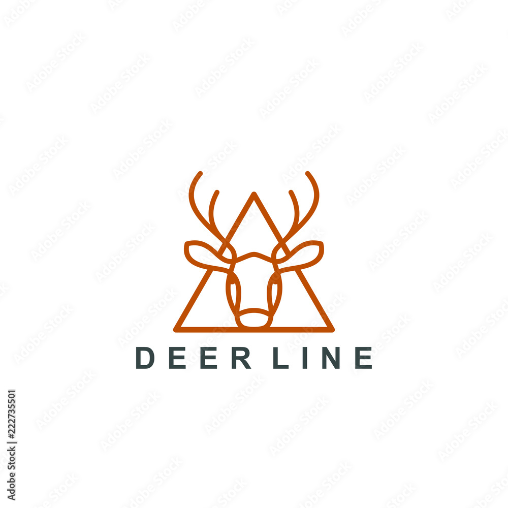 deer logo line art icon symbol vector illustration deer logo line art icon symbol vector illustration