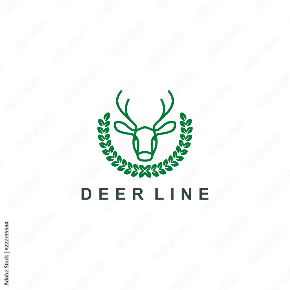 deer logo line art icon symbol vector illustration deer logo line art icon symbol vector illustration